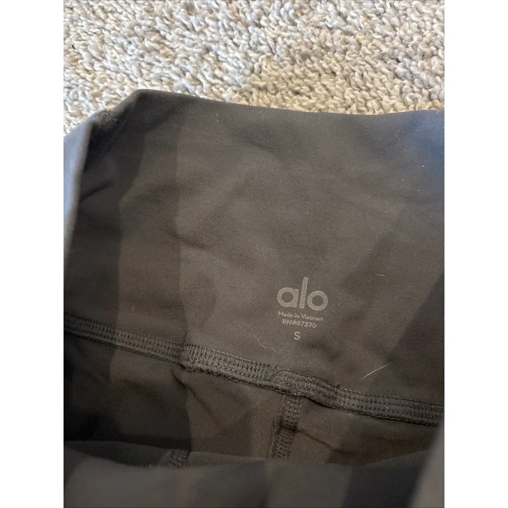 Alo Yoga Moto Leggings Womens Size Small High-Waist High Waisted Stretch Gray
